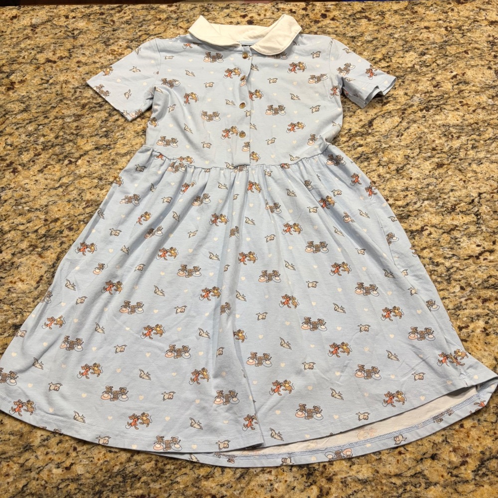 Cakeworthy Disney Cinderella Mice Birds Dress Blue Peter Pan Collar Kids Medium